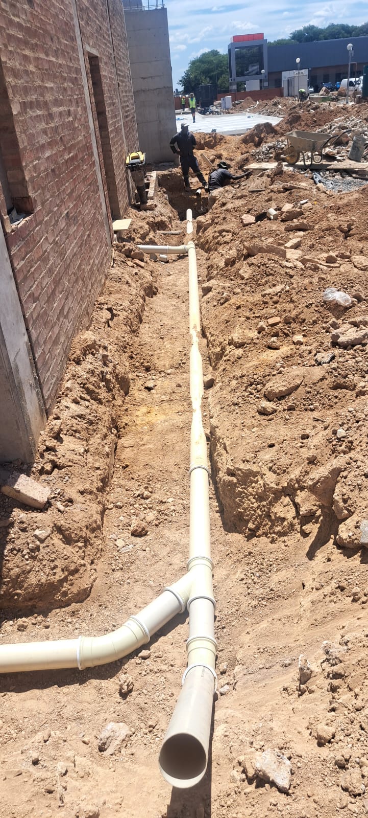 Newly installed copper pipes.