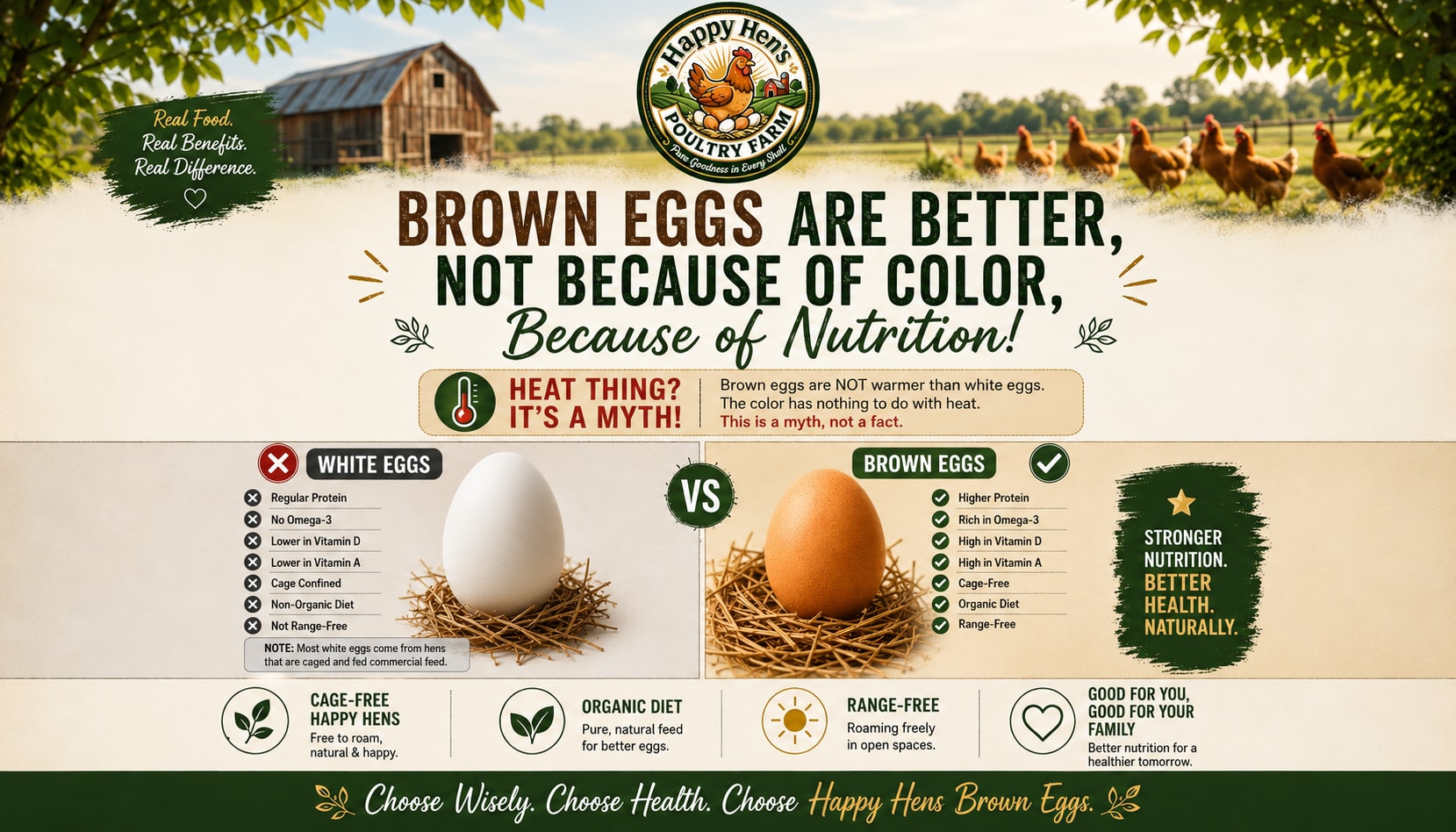 Brown eggs are better — not because of color, because of nutrition