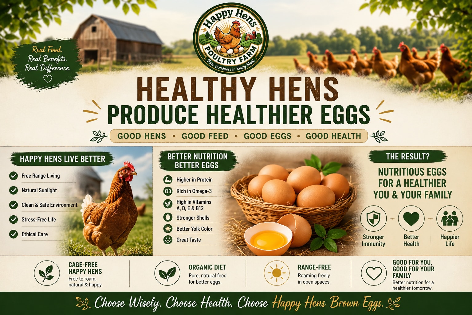 Healthy hens produce healthier eggs