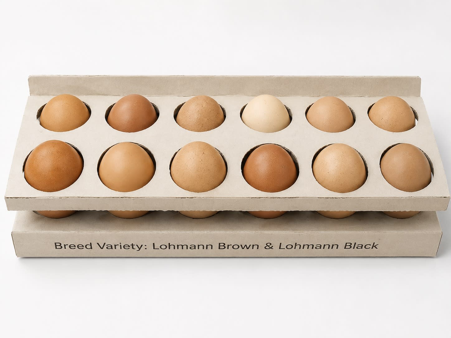 Dozen Tray — Happy Hens packaging — inside the box