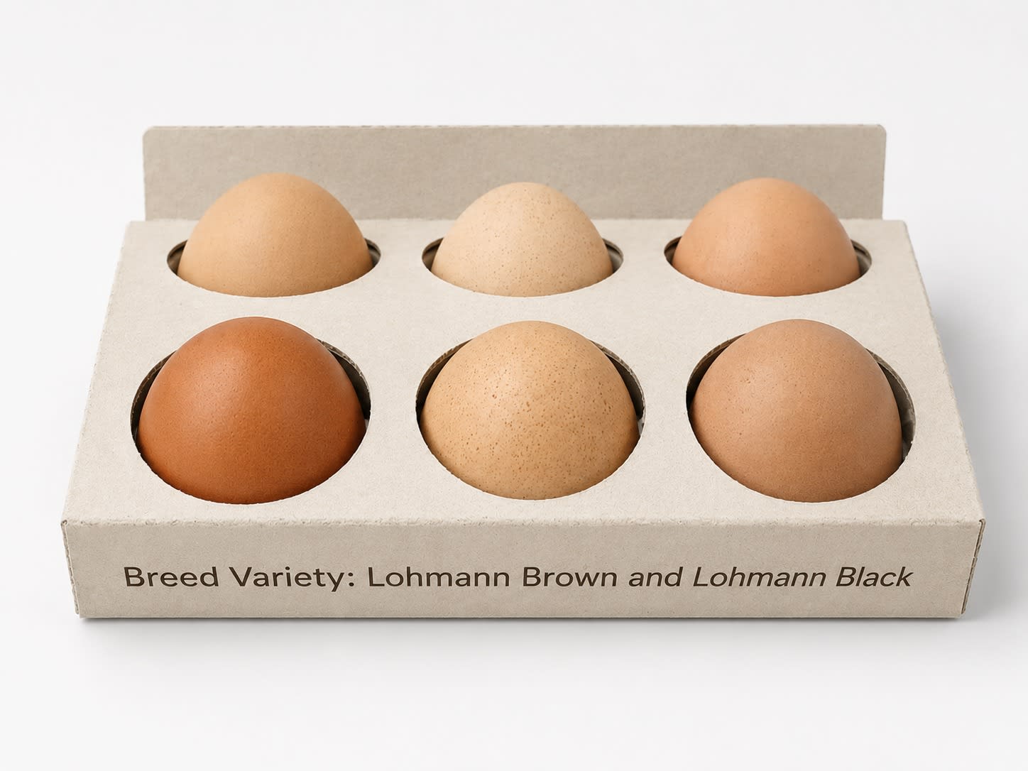 Half Dozen — Happy Hens packaging — inside the box