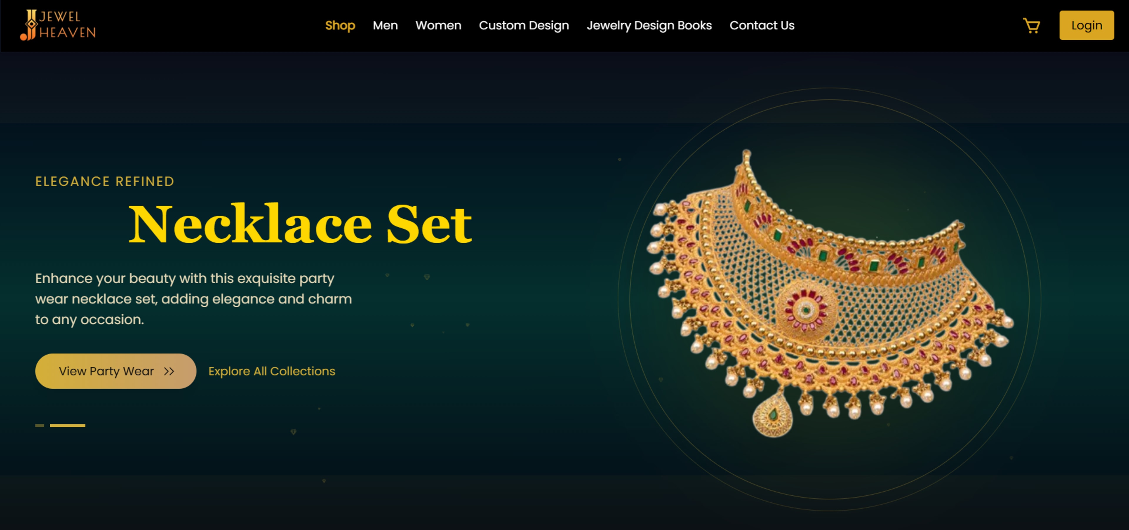 Jewel Heaven storefront — premium e-commerce jewelry platform with custom design and real-time consultation features