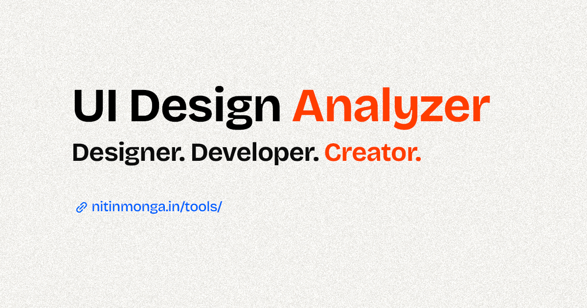 Free UI Design Analyzer — Score Any UI in Seconds Online | Nitin Monga