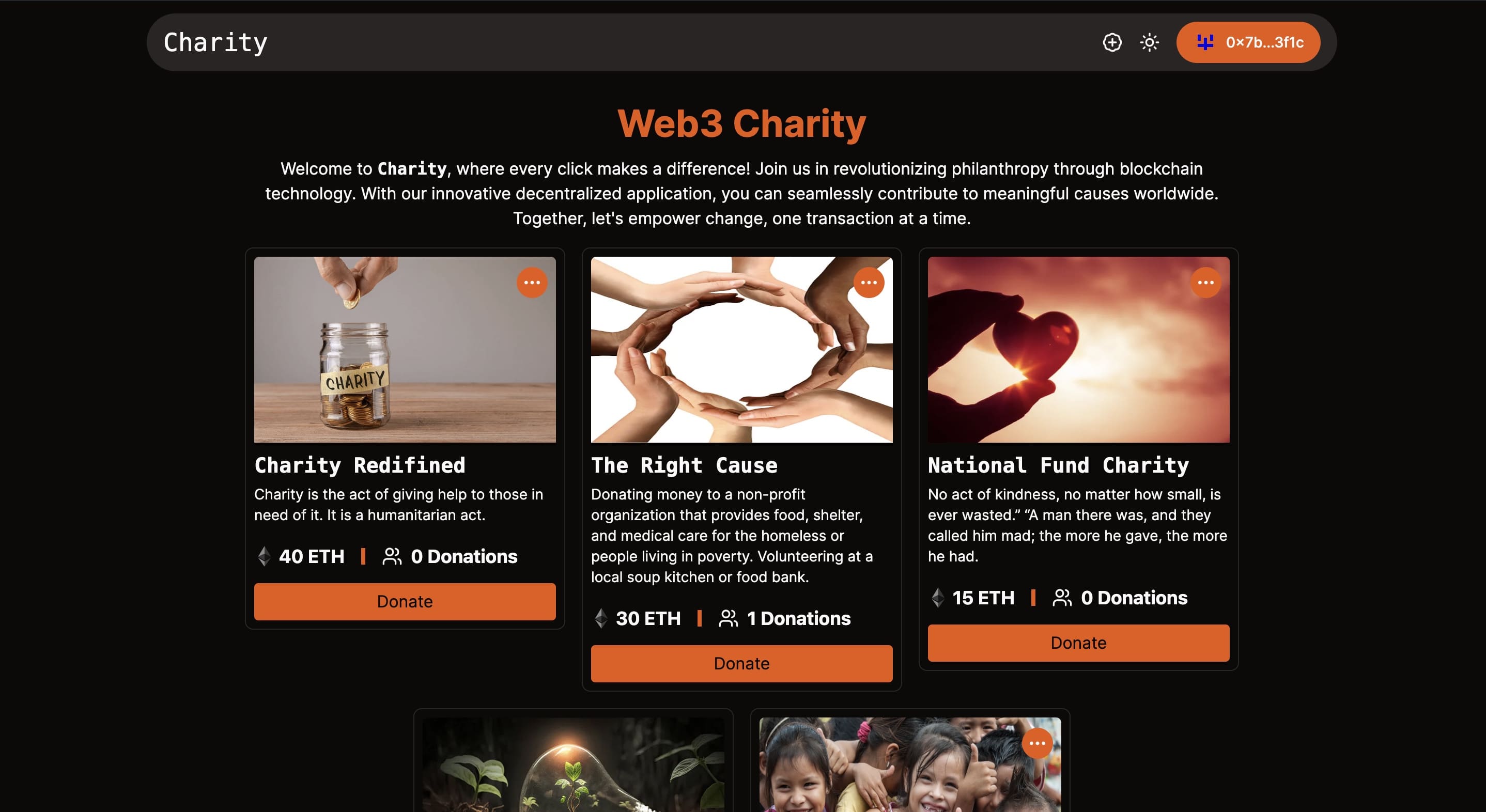 Charity DApp