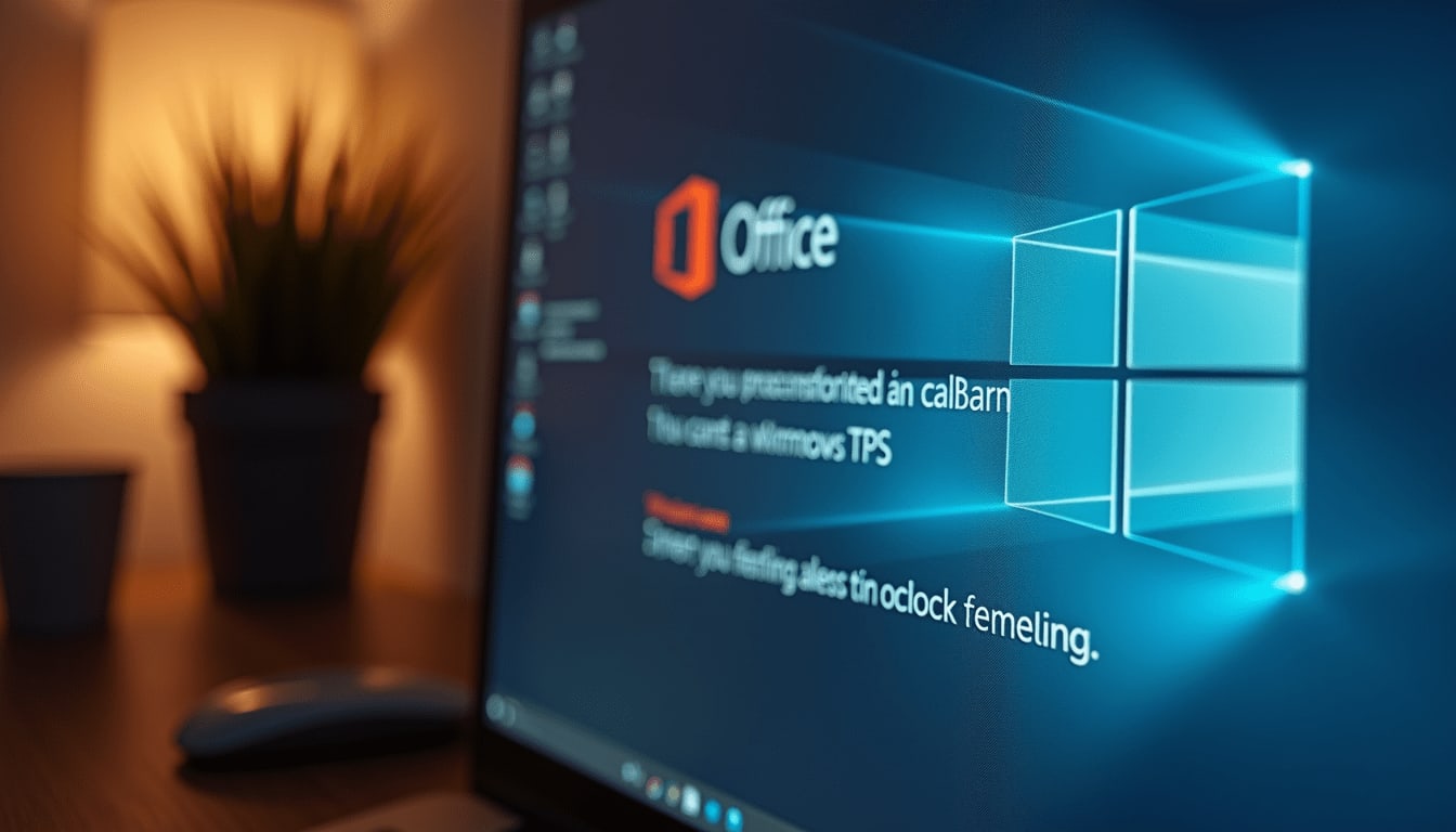 תקריב של מסך מחשב שמציג את התקדמות ההתקנה של Microsoft Office