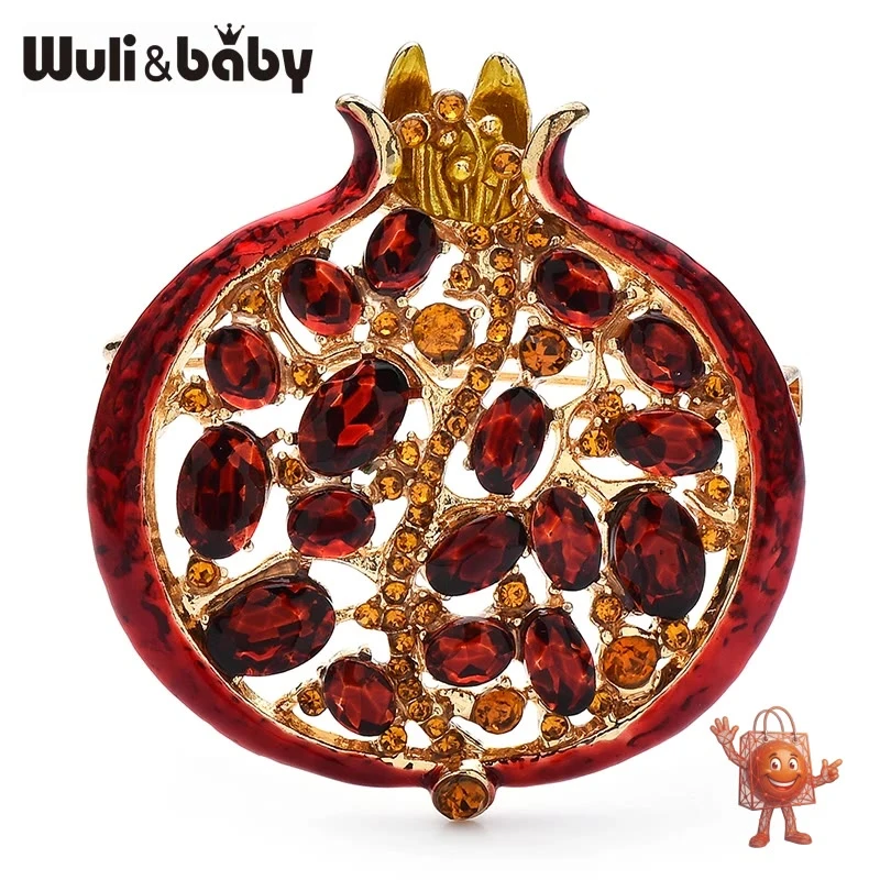 Wuli&baby Crystal Pomegranate Brooch: Honest Review at $0.95