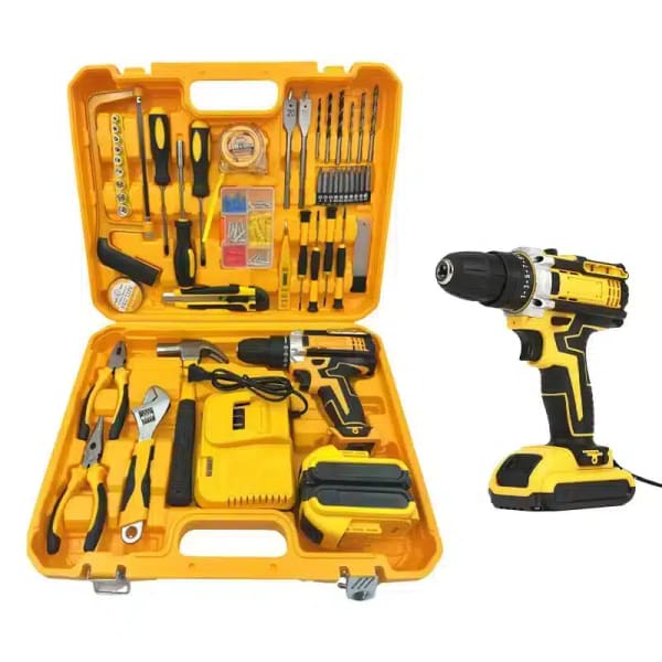 Coffret outils avec perceuse visseuse sans fil