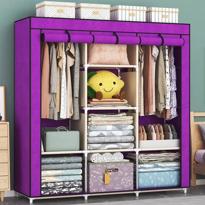 Grande Armoire de Rangement Métal & Tissu 2