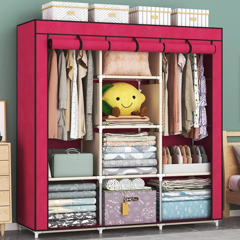Grande Armoire de Rangement Métal & Tissu 3