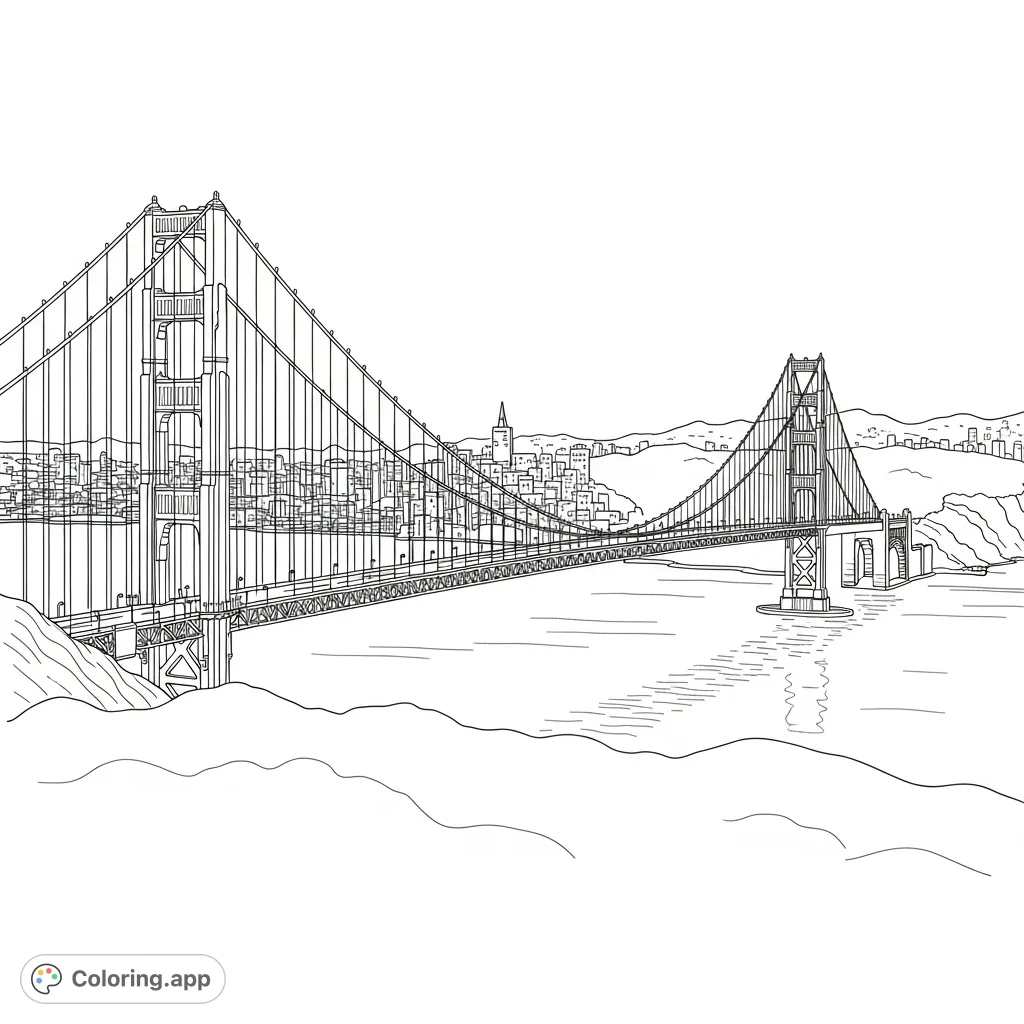 Experience the Golden Gate Bridge at night, adorned with festive lights and framed by a gentle fog. A grand, serene landmark scene.