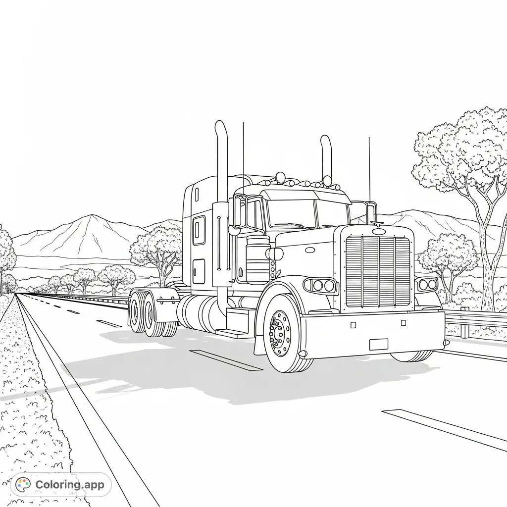 Peterbilt Coloring Pages - Coloring.app