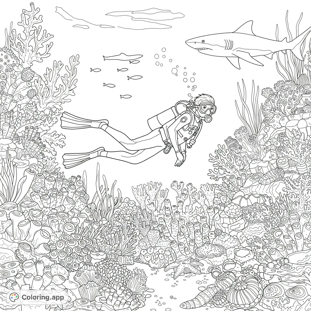Underwater Adventure Coloring Page