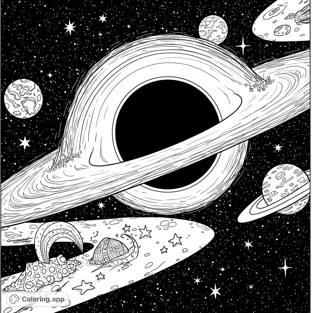 Cosmic Black Hole Vortex - Coloring.app