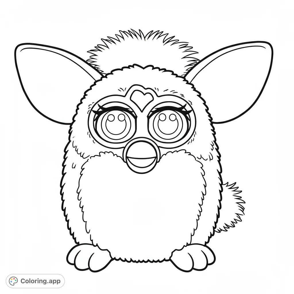 Color this adorable, fluffy electronic friend! Featuring big eyes, a cute beak, and soft fur, this free printable coloring page is perfect for kids and adults.