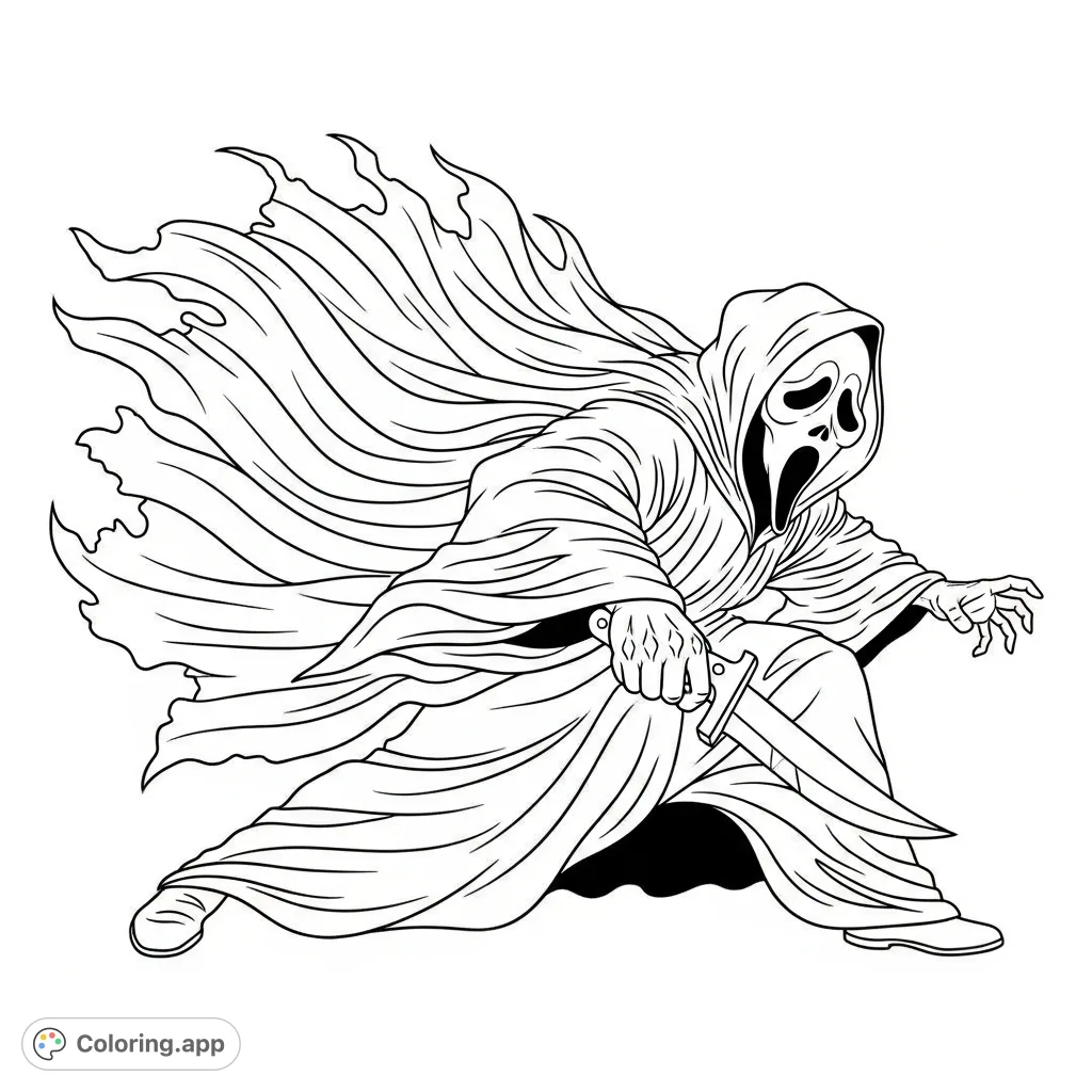 Ghostface Coloring Pages - Coloring.app