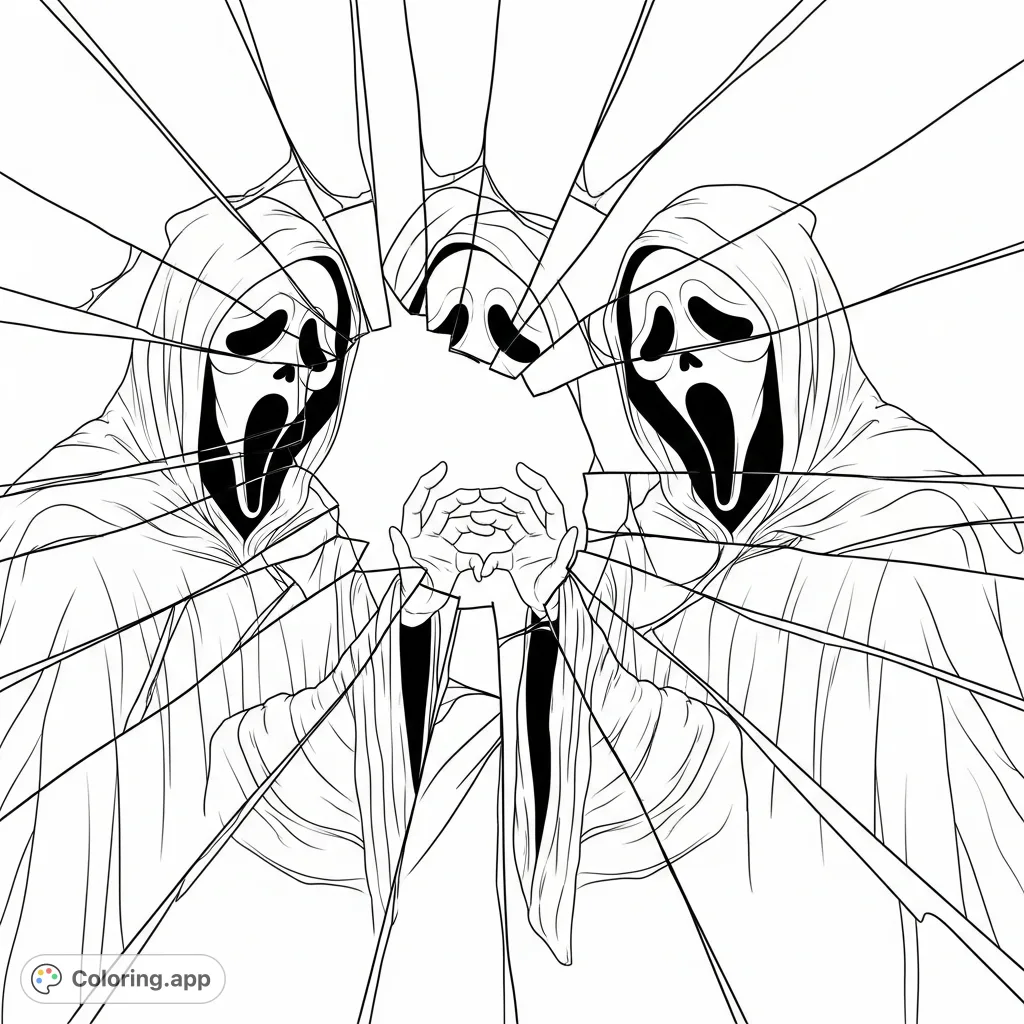 Ghostface Shattered Reflection - Coloring.app