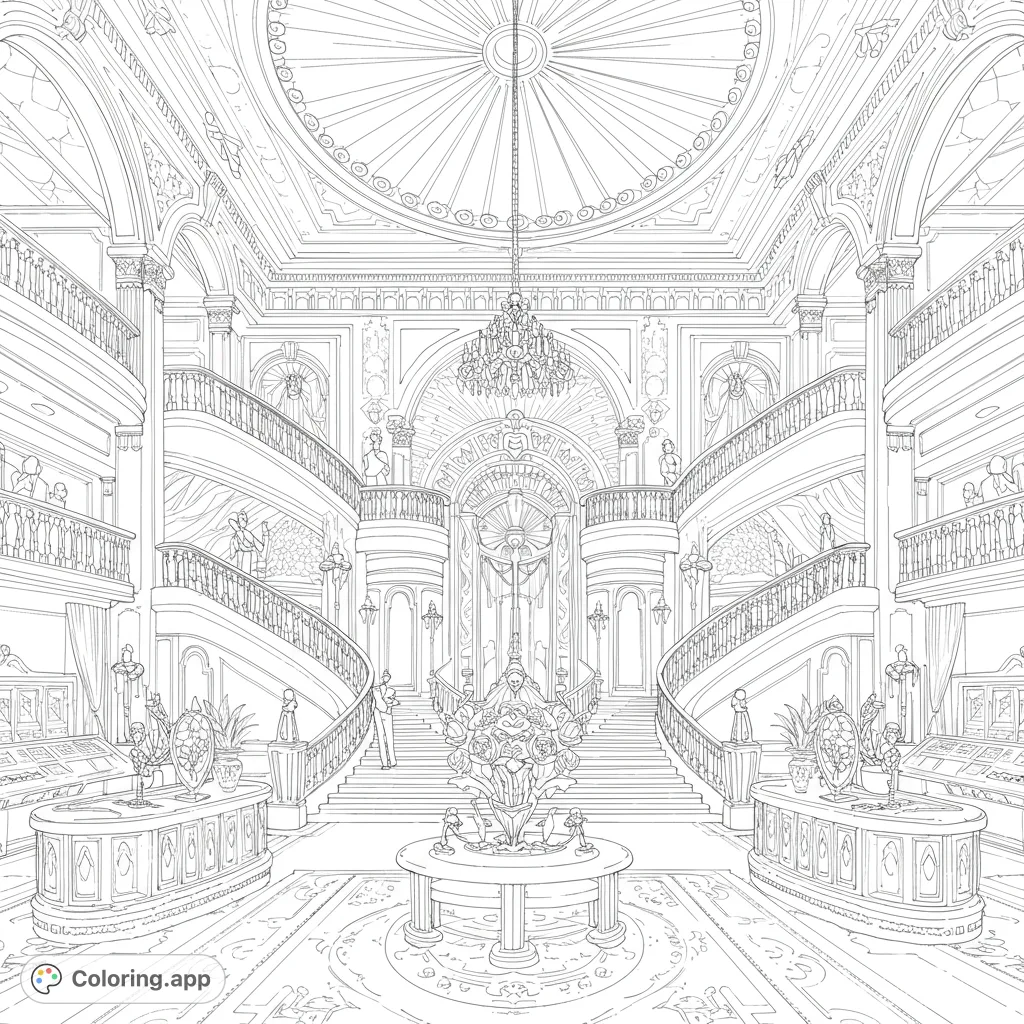 Regal Grand Hall Interior - Coloring.app