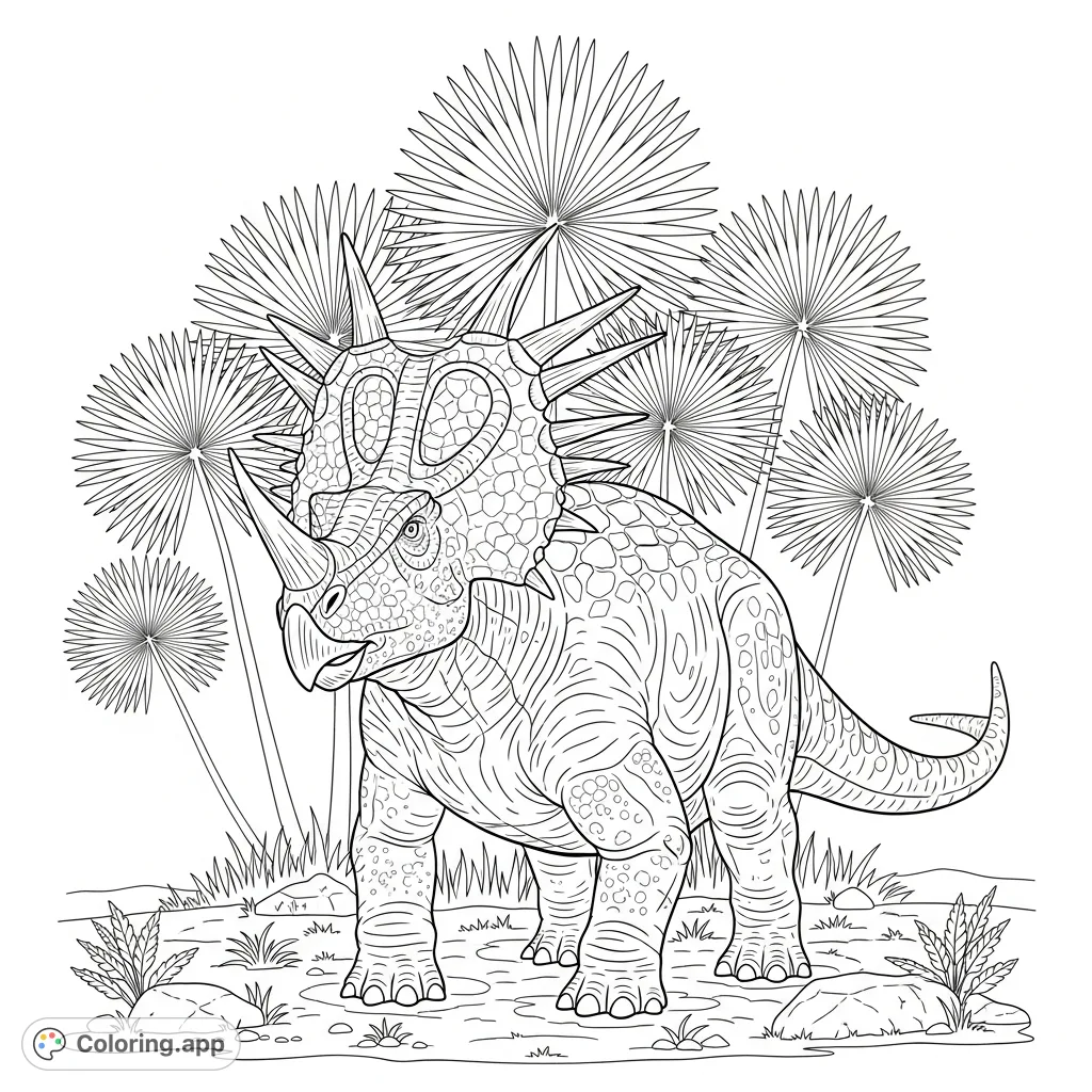 Stackasaurus Colouring Styracosaurus with Mighty Horns - Coloring.app