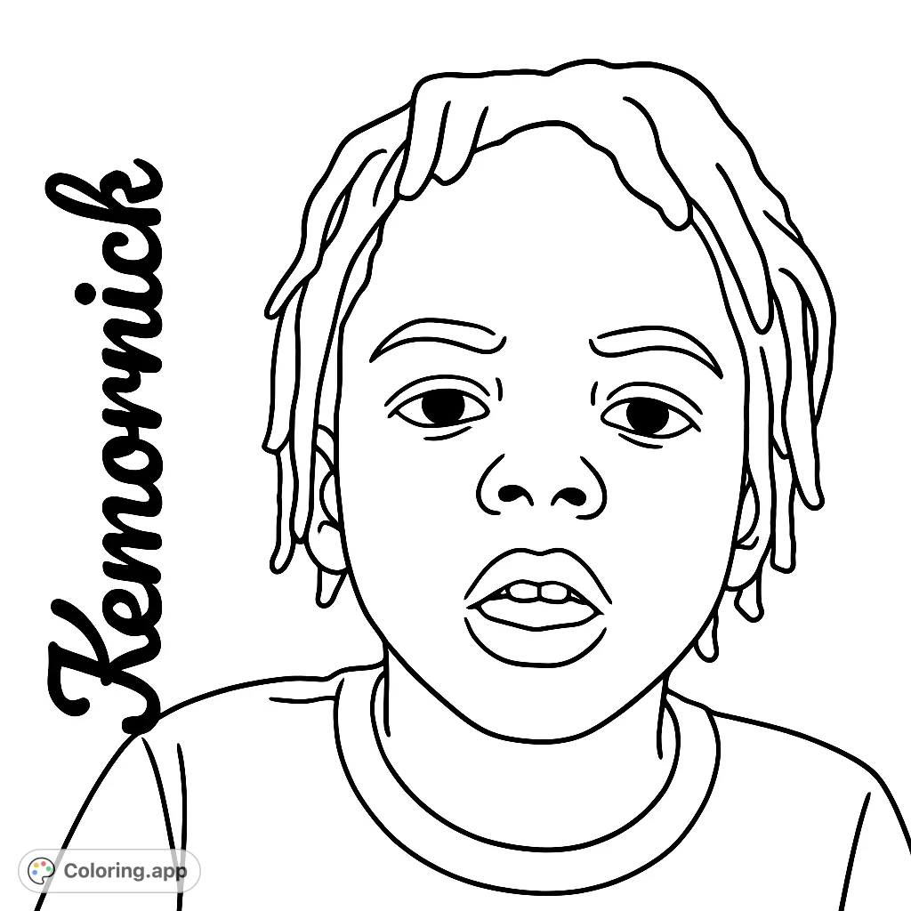 A charming portrait of a young child with dreadlocks, perfect for a personalized coloring experience. A free printable coloring page for kids and adults.
