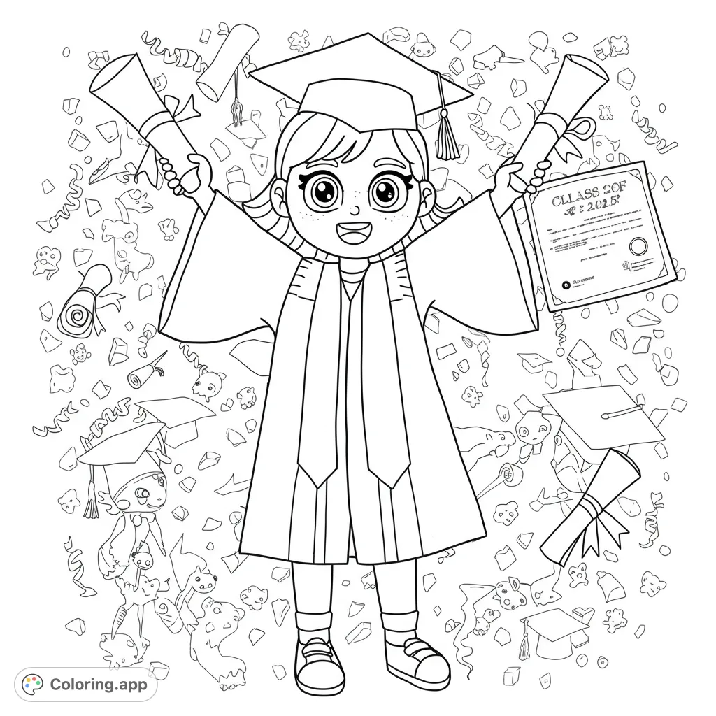 Graduation Had Color Picture Happy Graduate Celebration - Coloring.app