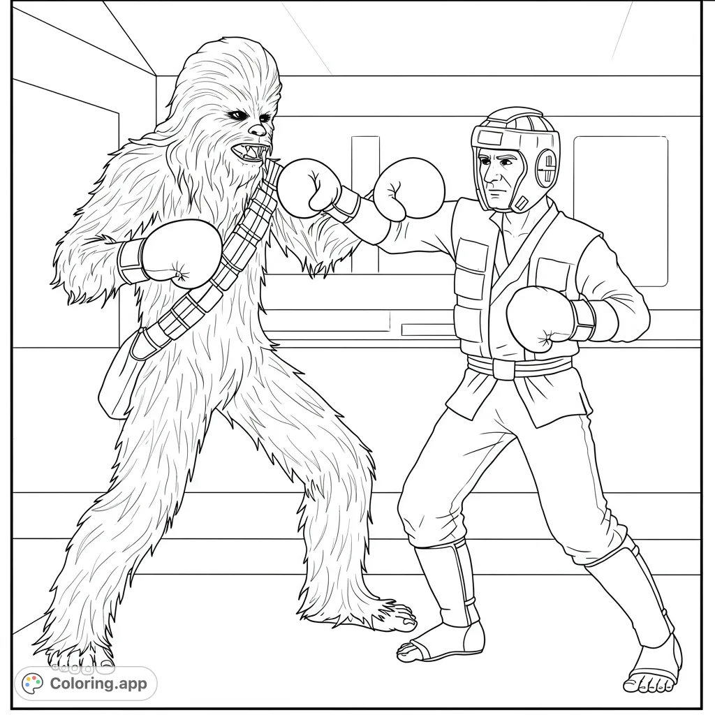 Chewbacca and Han Solo Sparring