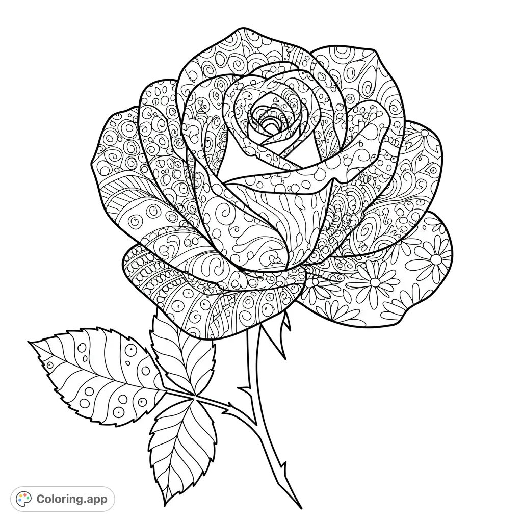 Rose with Multiple Patterns