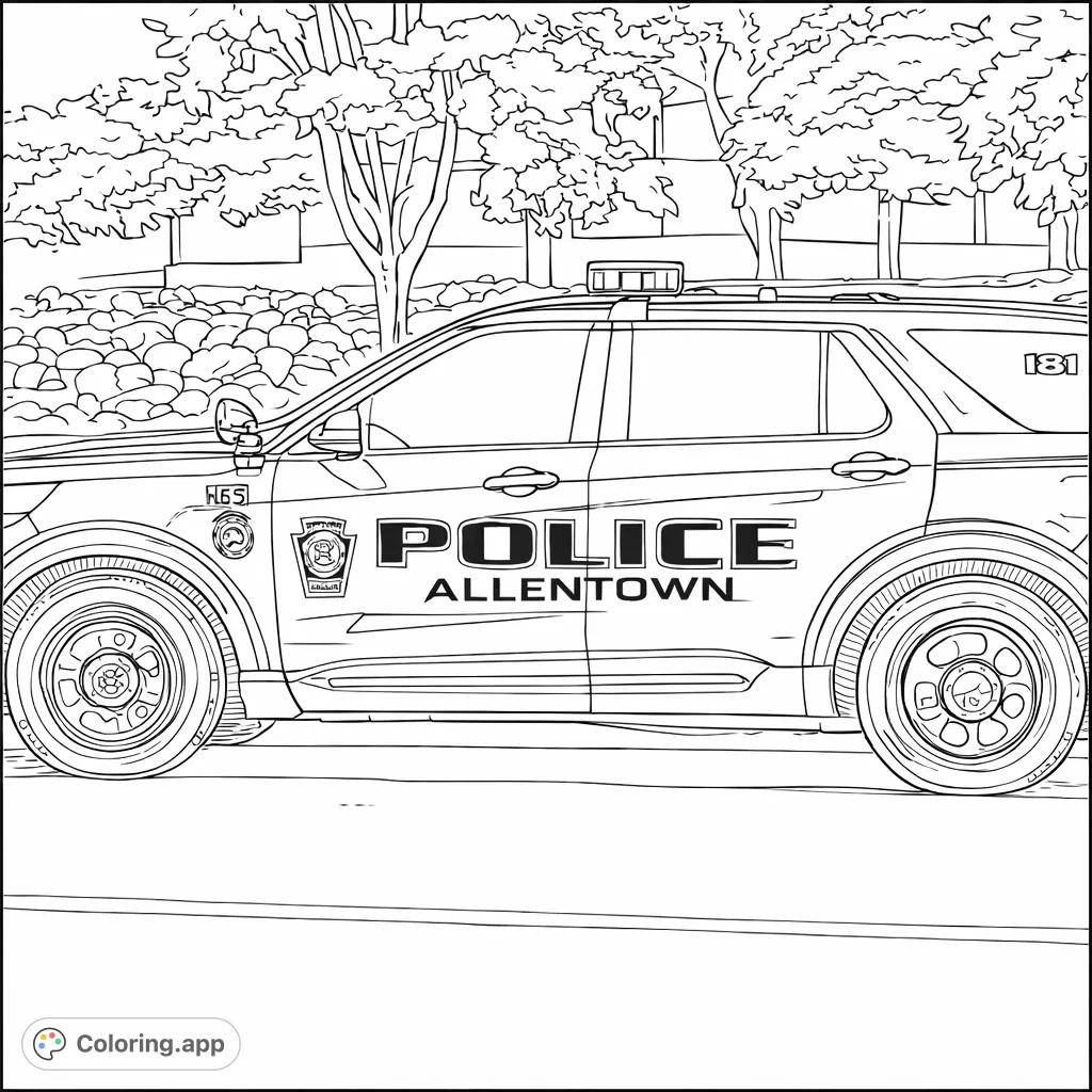 Lapd Colouring In Allentown Police Patrol Car - Coloring.app