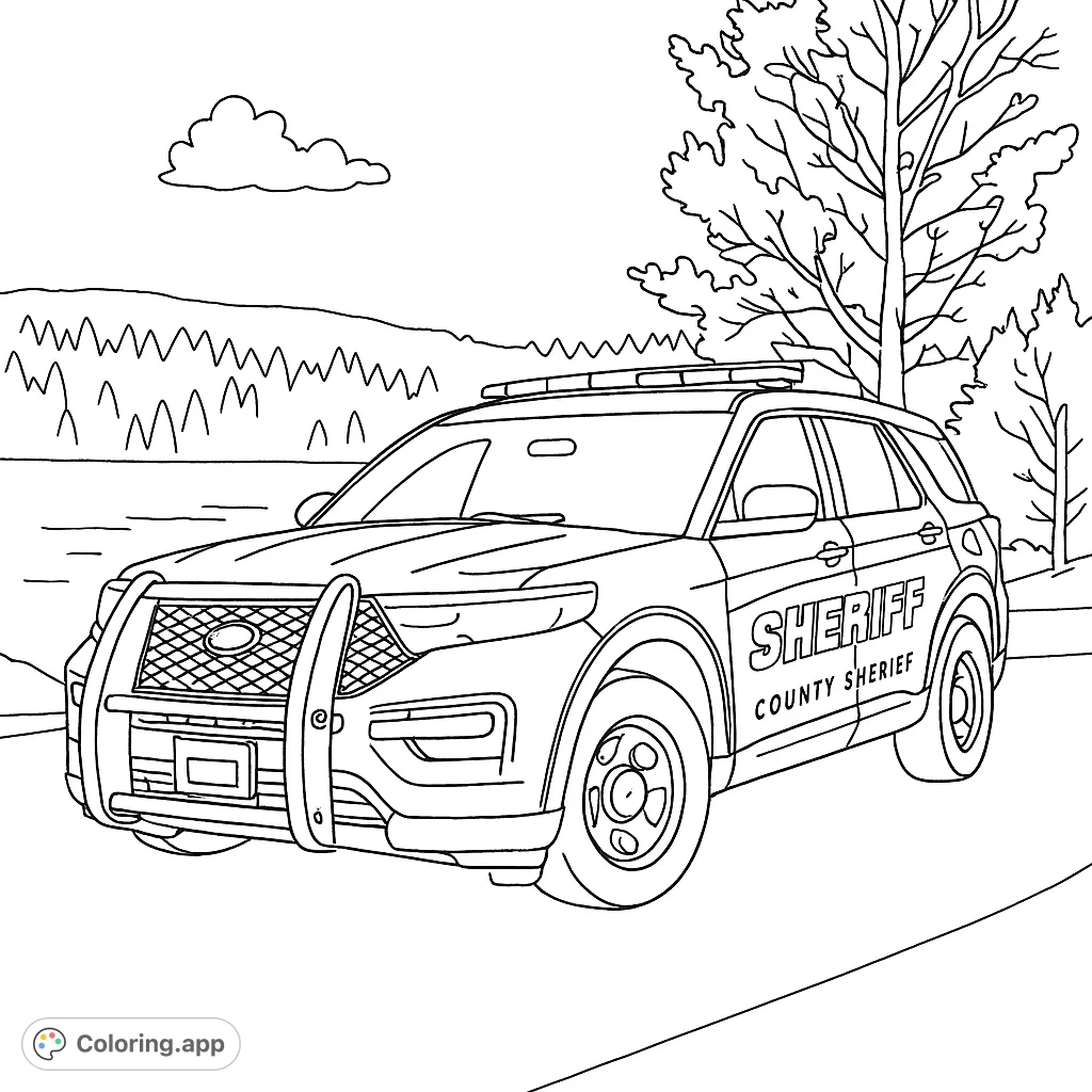 Sheriff SUV Coloring Fun