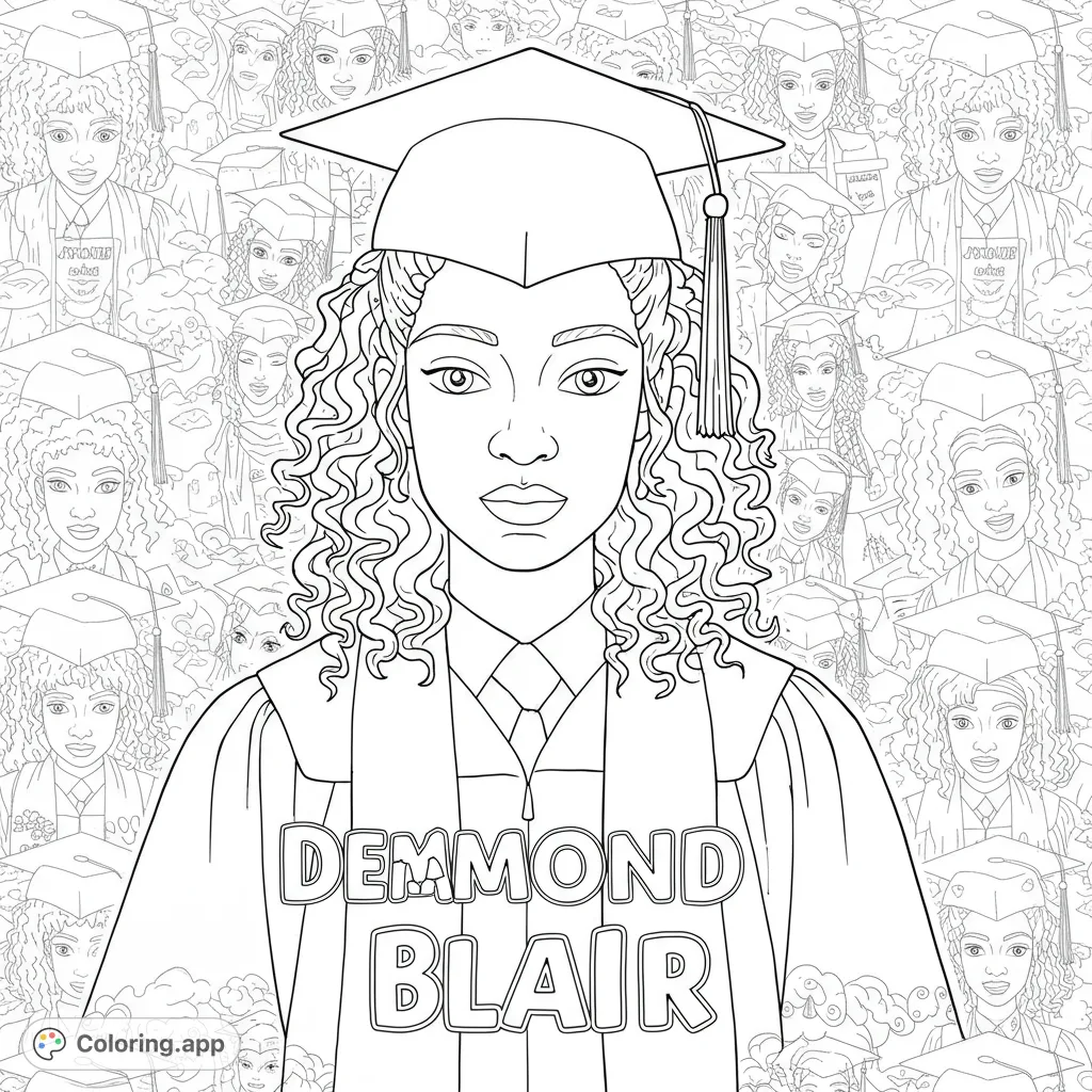 Celebrate academic achievement with this graduation coloring page featuring a proud graduate amidst a joyful crowd. Perfect for all ages.