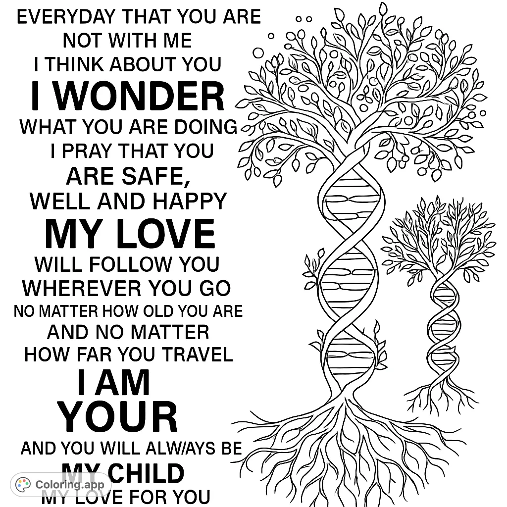 DNA Helix Family Trees - Coloring.app