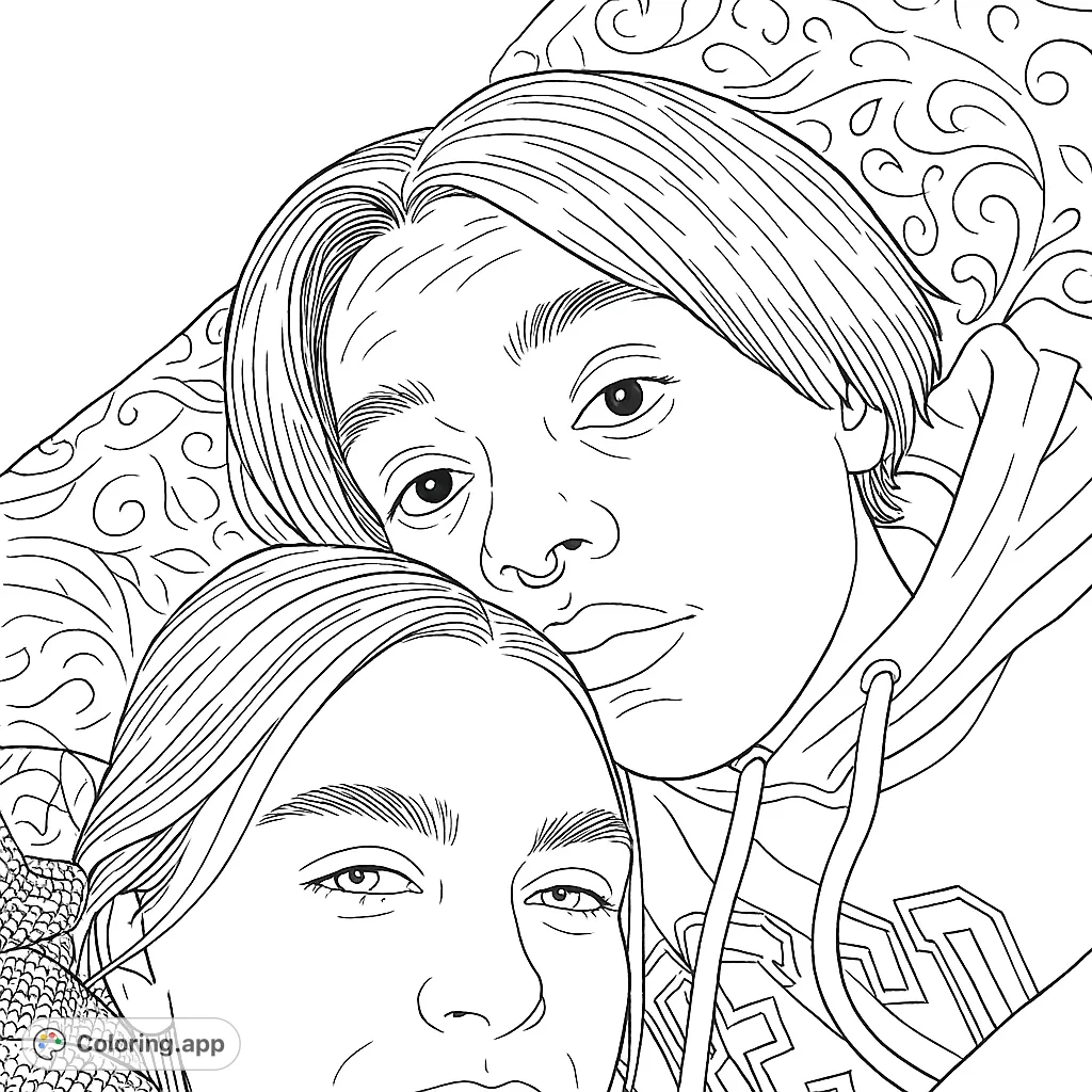 Intimate Duo Portrait - Coloring.app