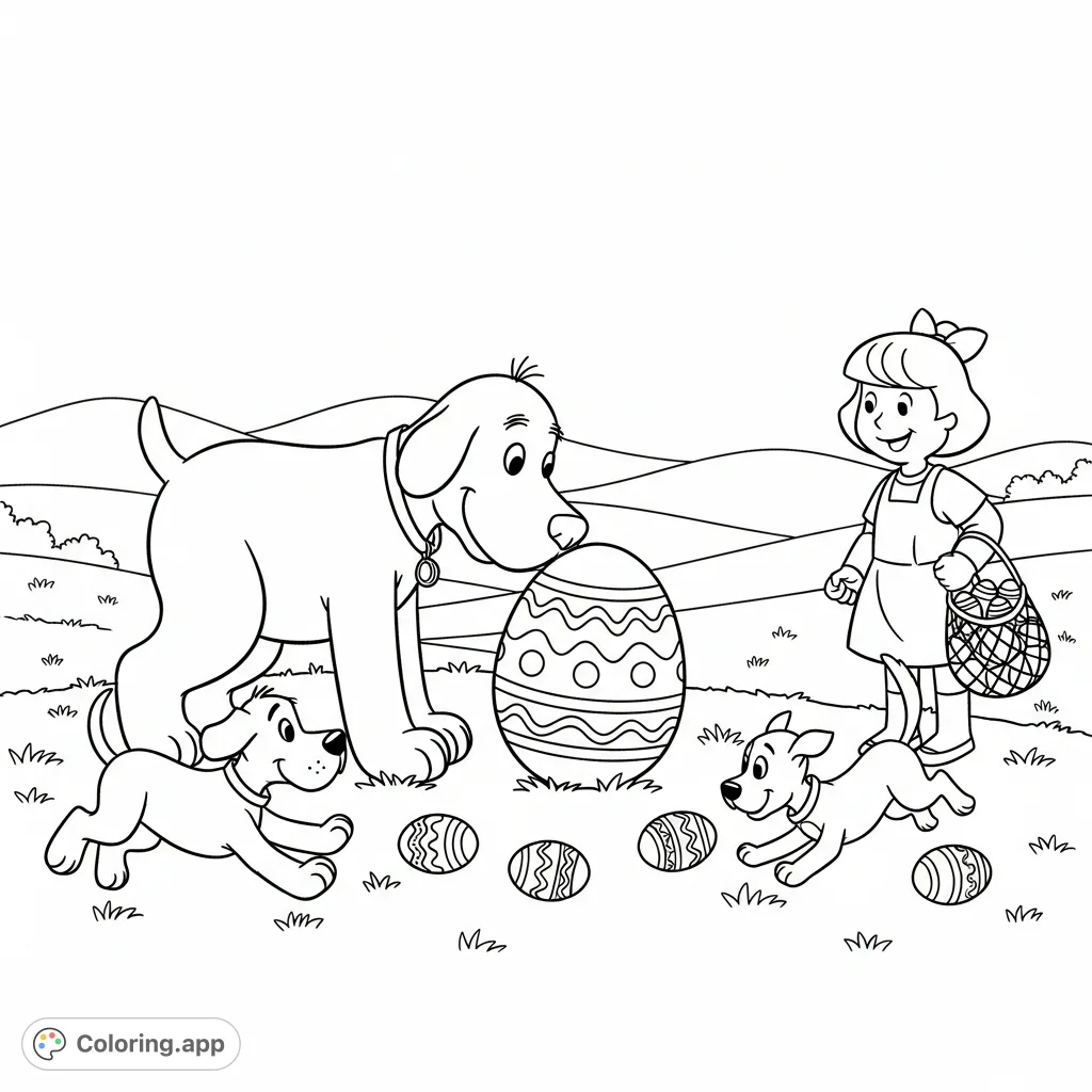 Clifford's Easter Egg Hunt - Coloring.app