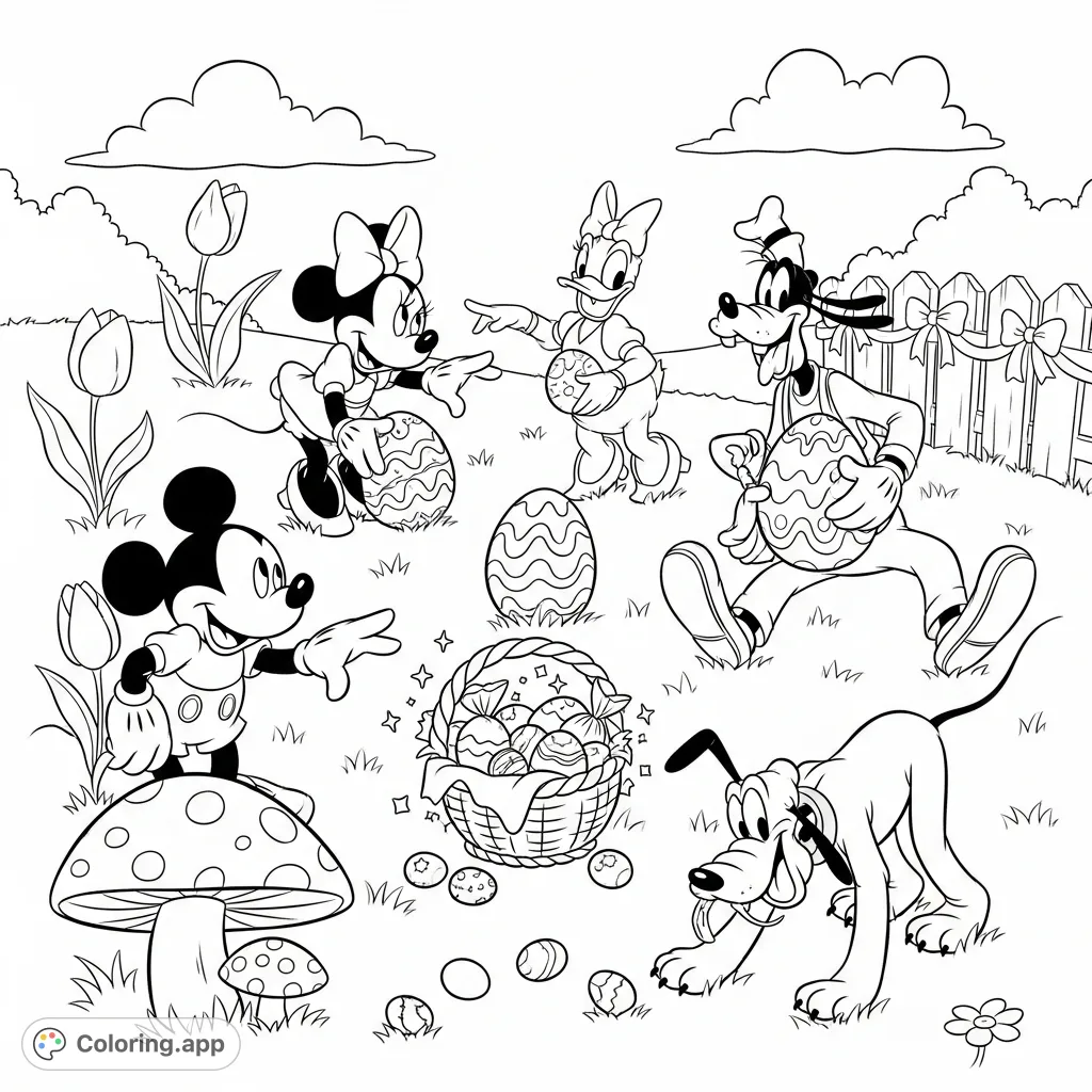 Disney Friends Easter Egg Hunt - Coloring.app
