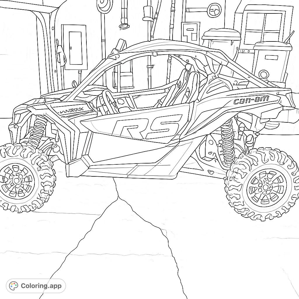 Utv Color Pages Rugged Off-Road UTV Garage - Coloring.app
