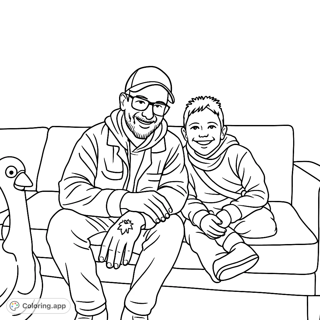 Father and Son Relaxing Together
