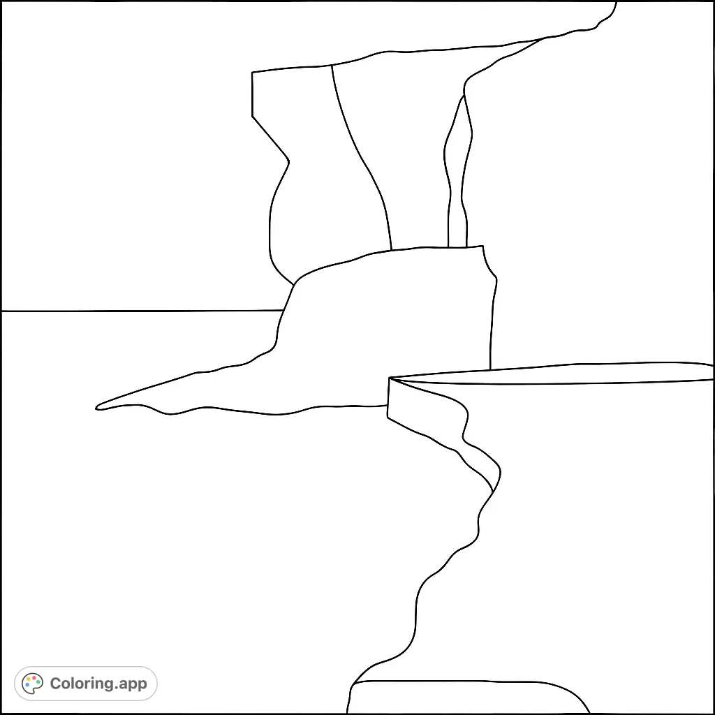 Discover modern art with this abstract landscape coloring page. Stylized shapes and broad areas invite creative color exploration and personal expression.