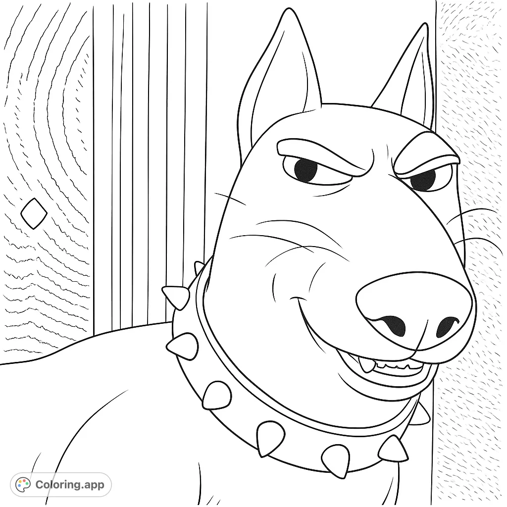 Rebellious Dog with Spiked Collar