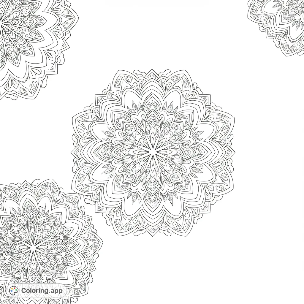 Discover intricate mandala patterns in this free printable coloring page. Perfect for mindfulness and creative expression.