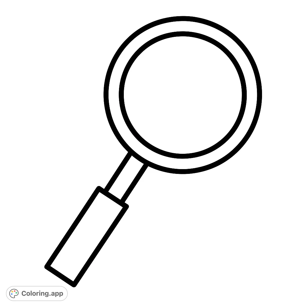 Explore and discover with this simple magnifying glass coloring page! Perfect for young detectives and curious minds. Free printable fun!