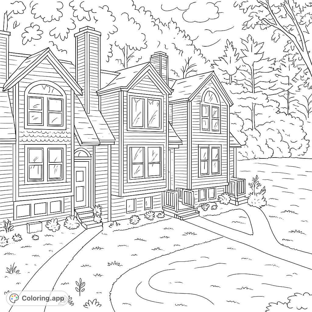 Detailed House Exterior - Coloring.app
