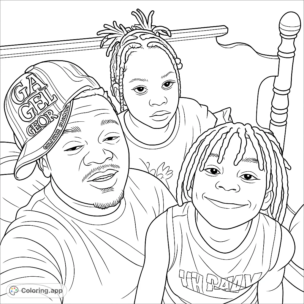 Capture heartwarming family moments with this free printable family coloring page. Perfect for all ages to enjoy together, fostering creativity and connection.