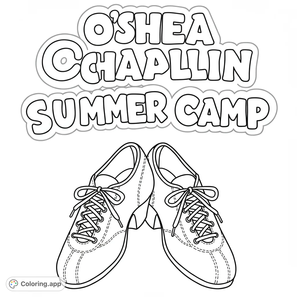 Step into creativity with this classic tap shoes coloring page! Perfect for dance lovers to personalize with vibrant colors and intricate details.
