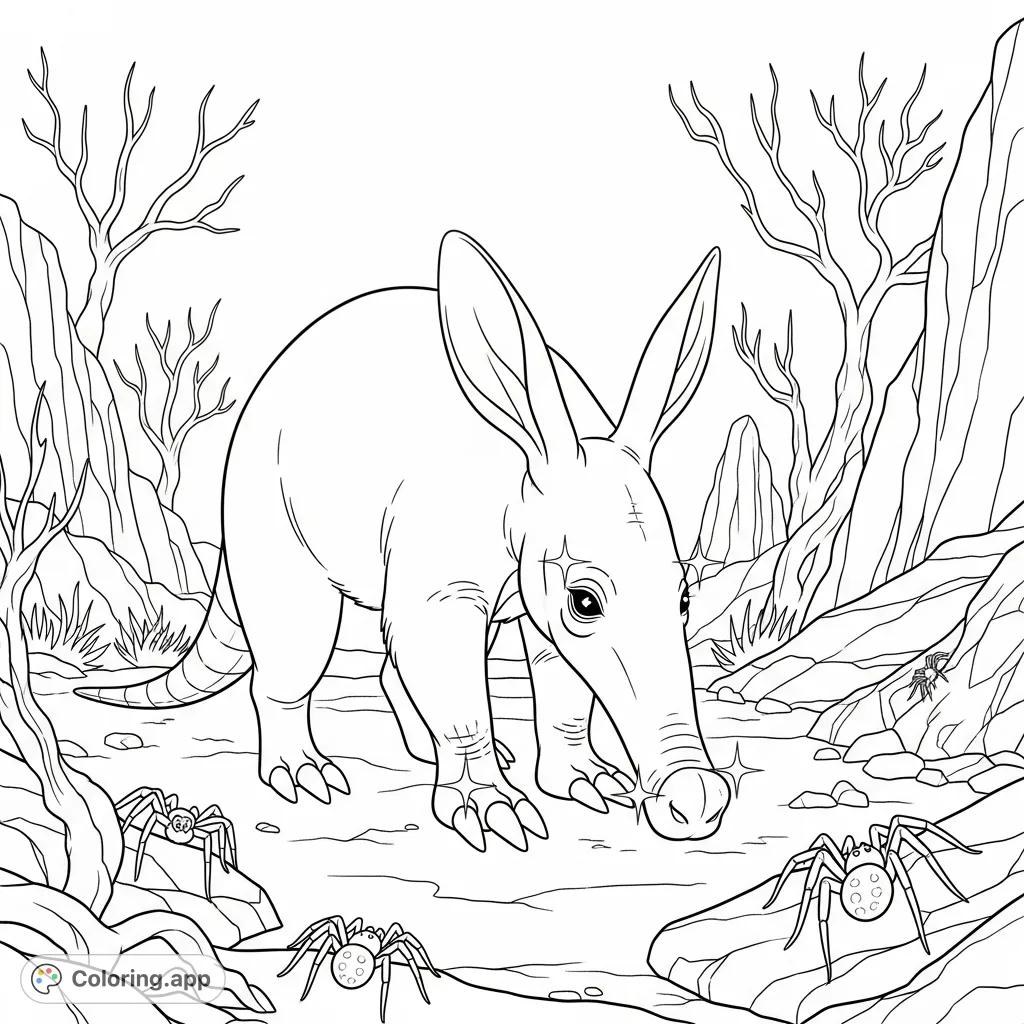 Join Oogie, the mysterious aardvark, as he prowls an eerie desert, his eyes and claws gleaming, on a thrilling hunt for spiders this haunted season.