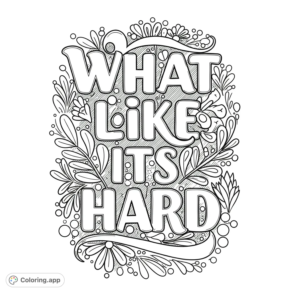 A captivating design featuring a bold central shape framed by intricate floral and foliage patterns, perfect for a relaxing coloring page.