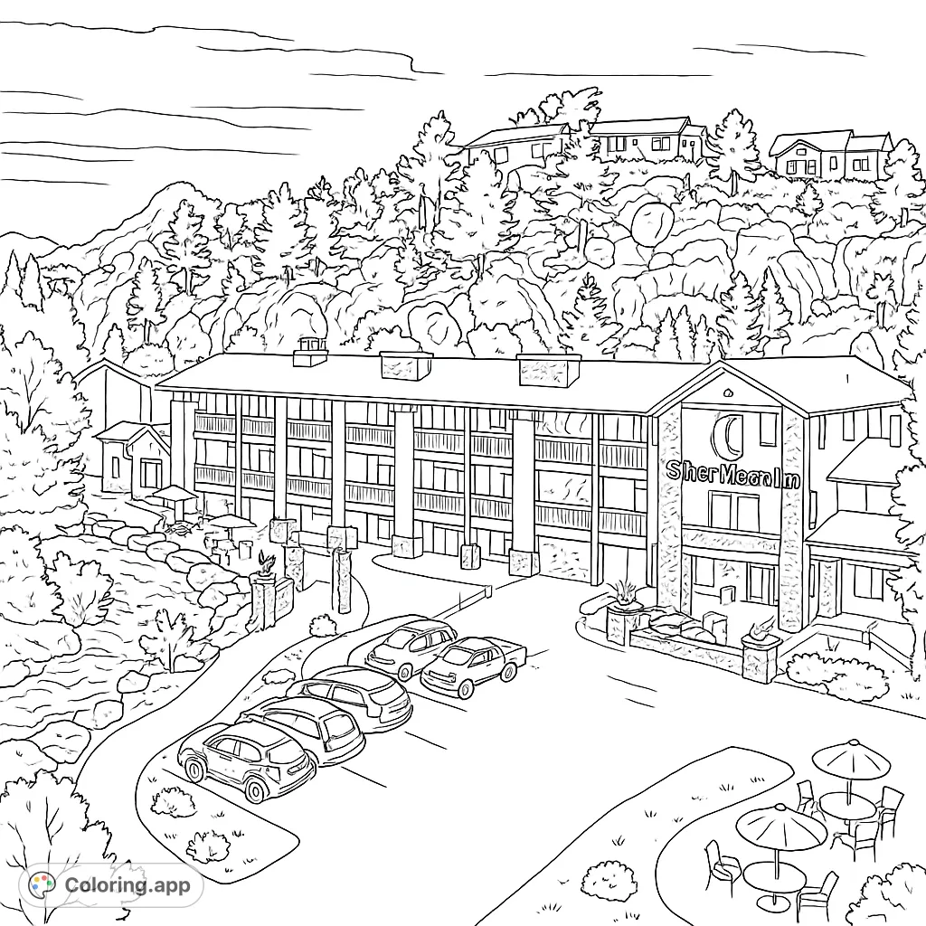 Mountain Resort Inn - Coloring.app