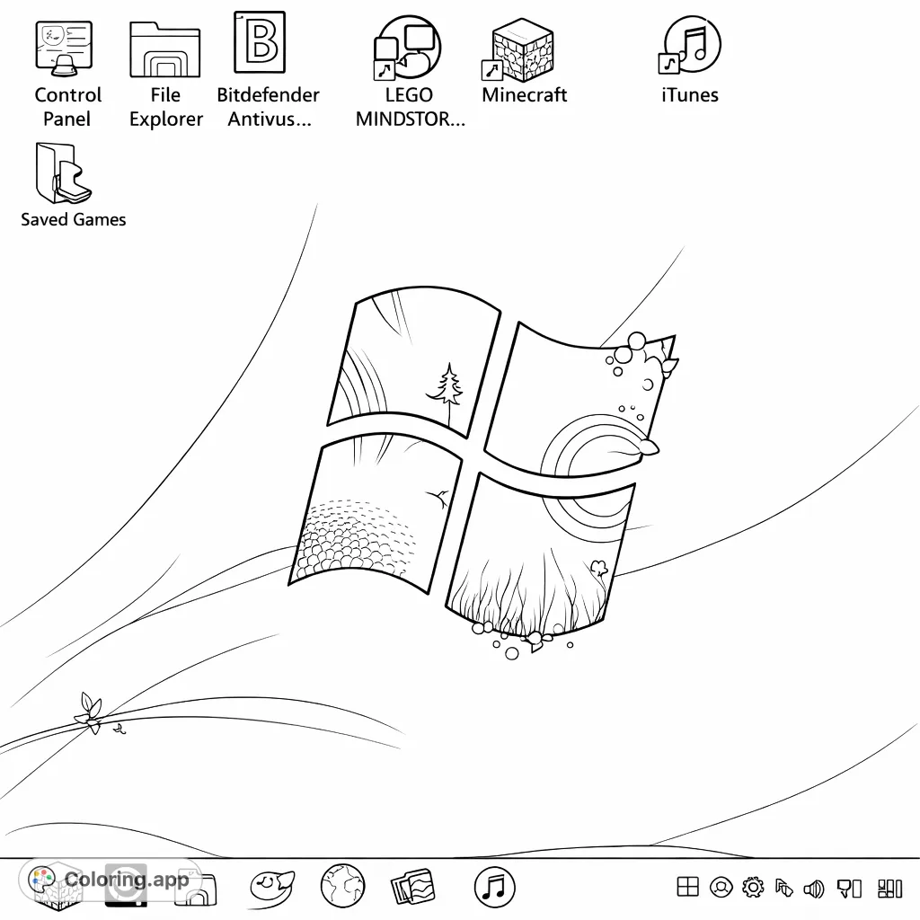 Stylized Operating System Logo Coloring app stylized-operating-system-logo-coloring-app
