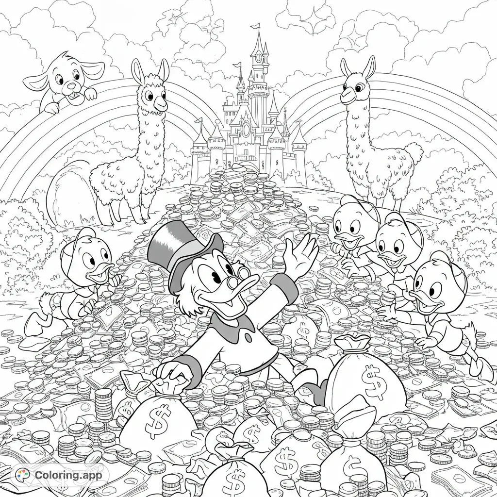 Scrooge McDuck's Money Mountain Coloring