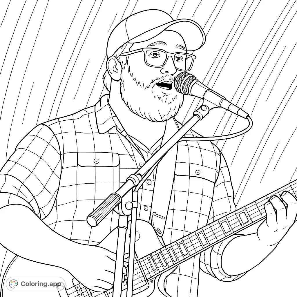Guitar Player Singing a Song