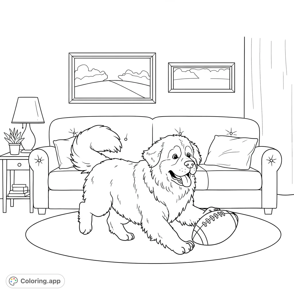 Newfoundland Dog Football Fun