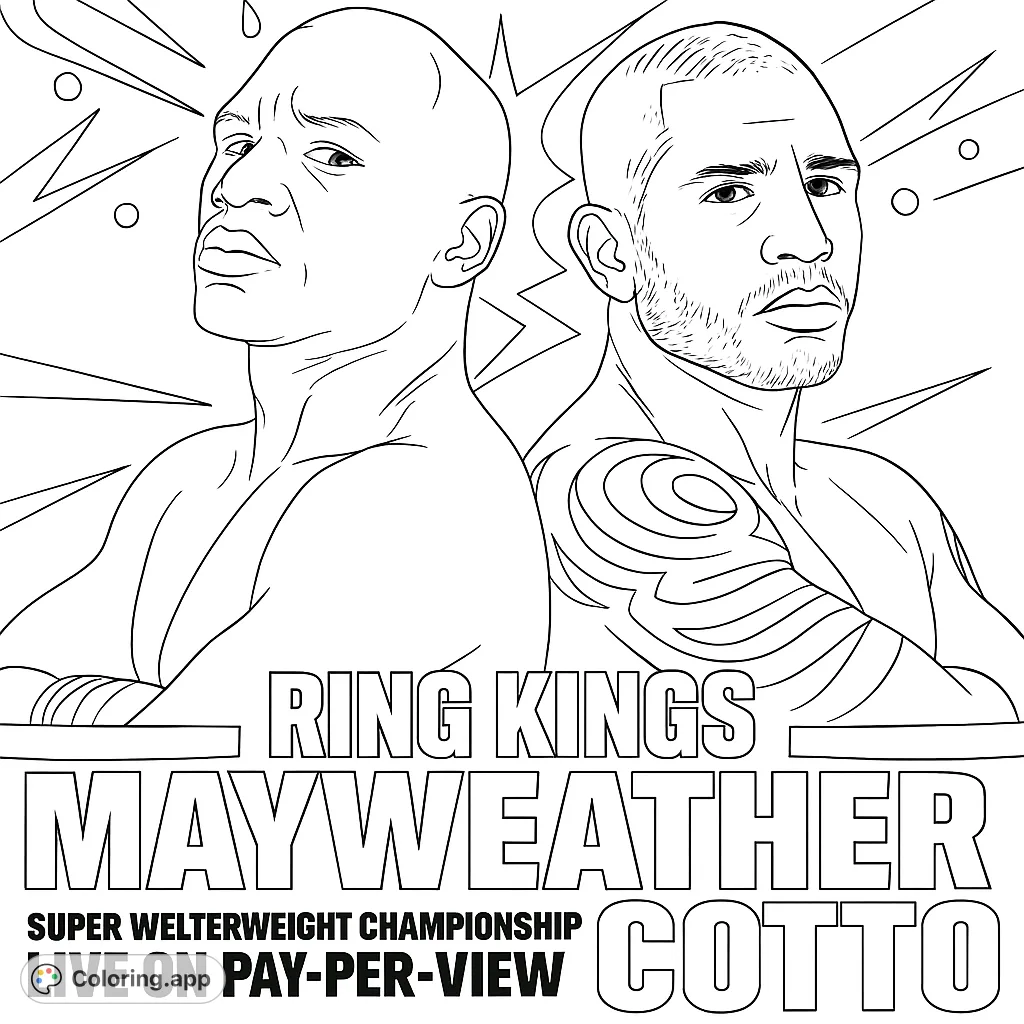 Dynamic boxing scene featuring two powerful fighters, ready for action. Intricate tribal tattoo detail on one, set against a dramatic arena background.